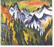 Ernst Ludwig Kirchner mountain top oil